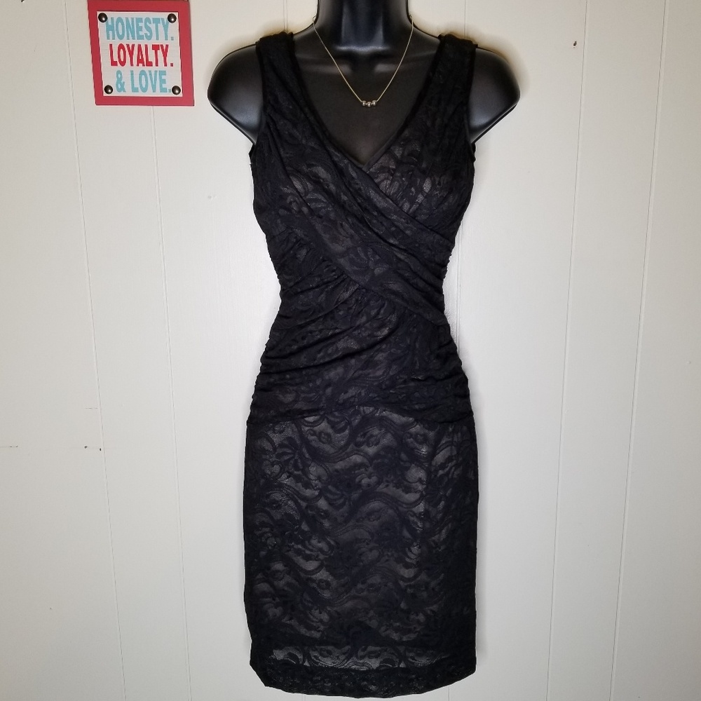 nicole miller lace dress black Nicole Miller Women's Floral-Lace Sheath Dress, Size: 12, Black